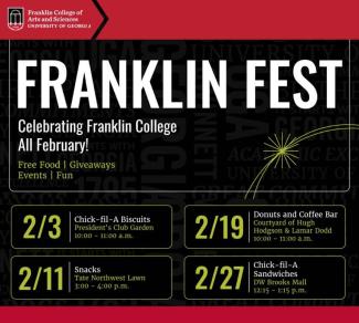 Celebrating Franklin College all February with Franklin Fest poster