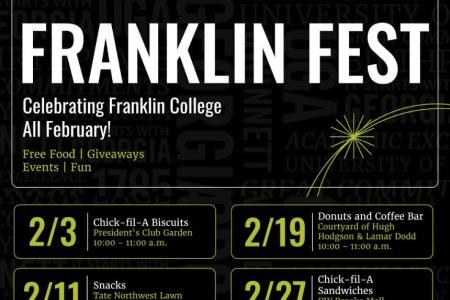 Celebrating Franklin College all February with Franklin Fest poster